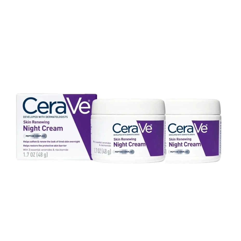 2 Pack CeraVe Skin Renewing Night Cream - White and Purple